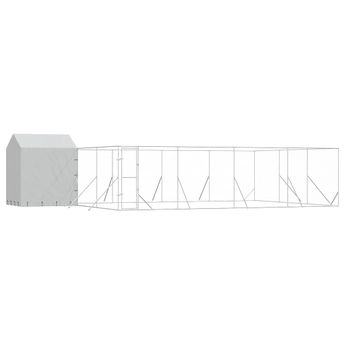 vidaXL Outdoor Dog Kennel with Roof Silver 10x6x2.5 m Galvanised Steel