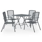 vidaXL 5 Piece Patio Dining Set Steel Anthracite