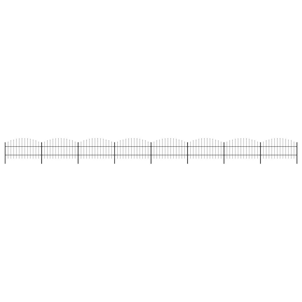vidaXL Garden Fence with Spear Top Steel 1426x100 cm Black