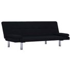 vidaXL Sofa Bed with Two Pillows Black Fabric
