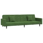 vidaXL 2-Seater Sofa Bed with Two Pillows Dark Green Velvet