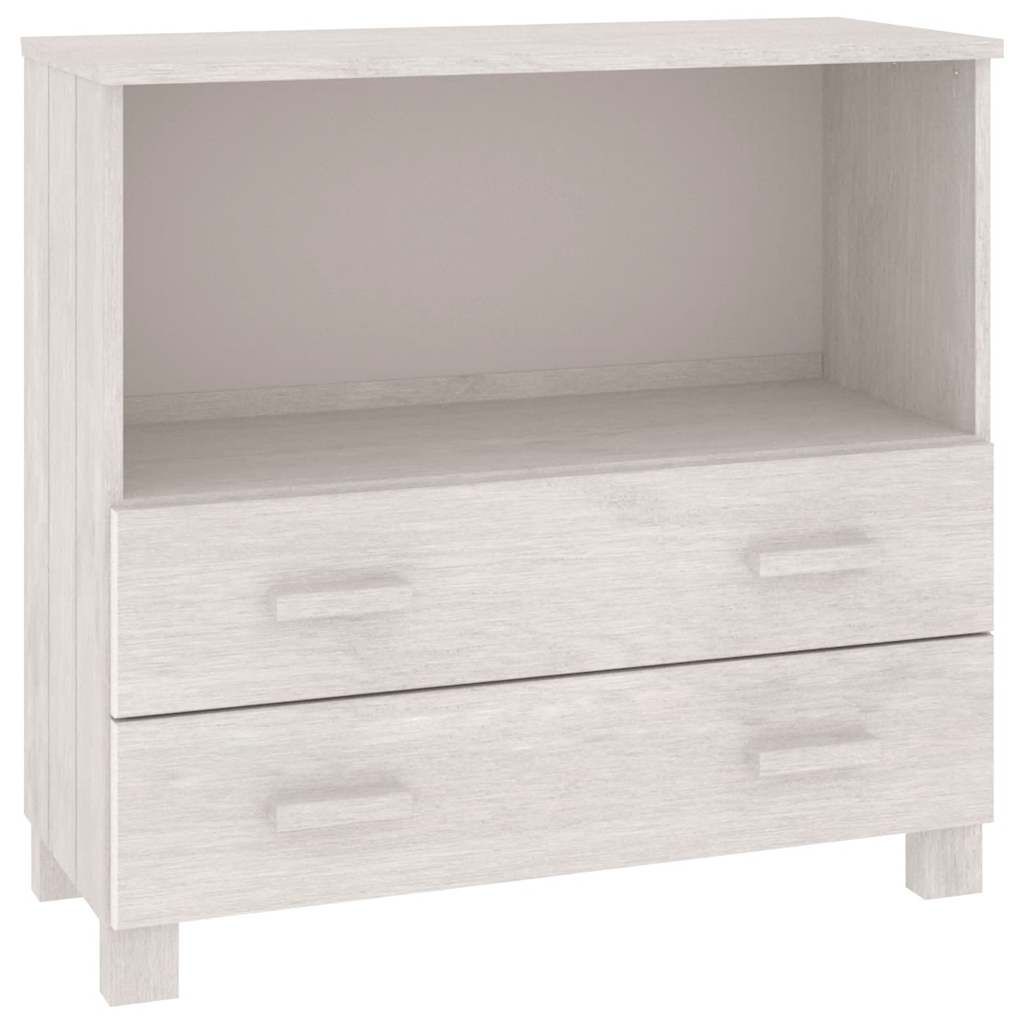 vidaXL Sideboard HAMAR White 33.5"x13.8"x31.5" Solid Wood Pine