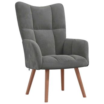 vidaXL Relaxing Chair Dark Grey Velvet