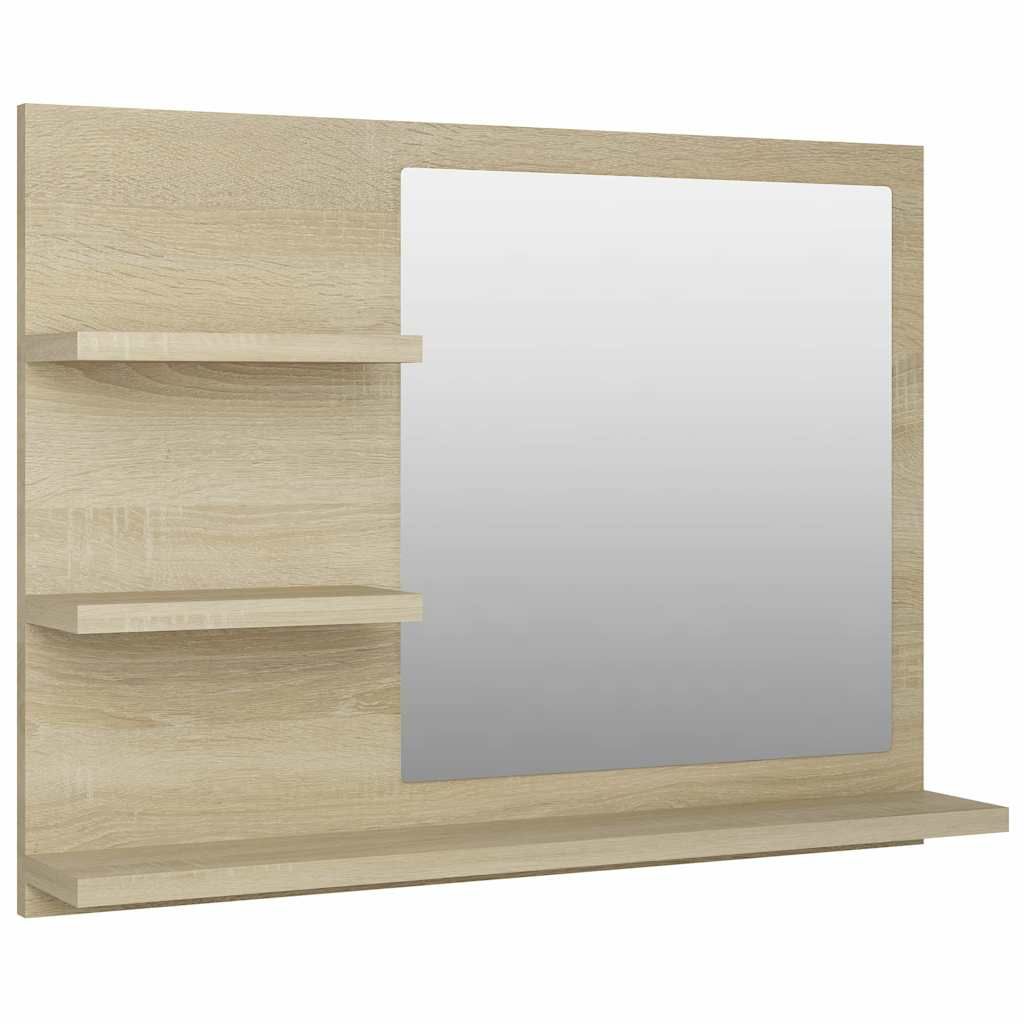 vidaXL Bathroom Mirror Sonoma Oak 23.6"x4.1"x17.7" Engineered Wood