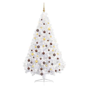 vidaXL Artificial Half Pre-lit Christmas Tree with Ball Set White 70.9"