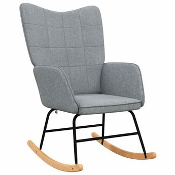 vidaXL Rocking Chair Light Grey Fabric