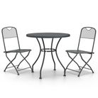 vidaXL 3 Piece Patio Dining Set Expanded Metal Mesh Anthracite