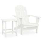 vidaXL Garden Adirondack Chair with Table Solid Fir Wood White
