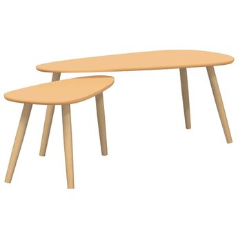 vidaXL Coffee Table Set 2 Pieces Solid Pinewood Brown