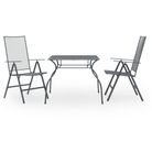 vidaXL 3 Piece Patio Dining Set Steel Anthracite