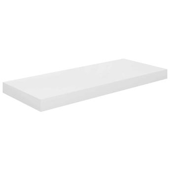 vidaXL Floating Wall Shelf High Gloss White 23.6"x9.3"x1.5" MDF