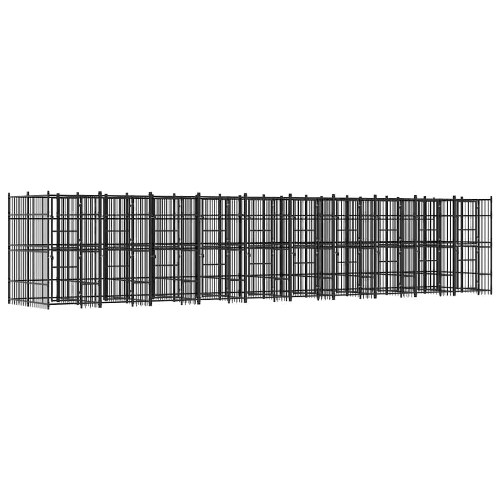 vidaXL Outdoor Dog Kennel Steel 198.4 ftÂ²