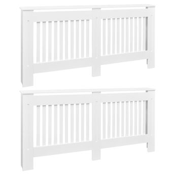 vidaXL Radiator Covers 2 pcs White Engineered Wood 67.7"