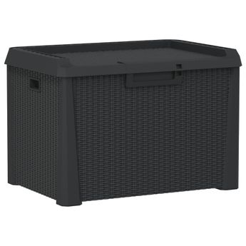 vidaXL Patio Storage Box Anthracite 33 gal PP