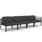 vidaXL 4 Piece Patio Lounge Set with Cushions Aluminum Anthracite