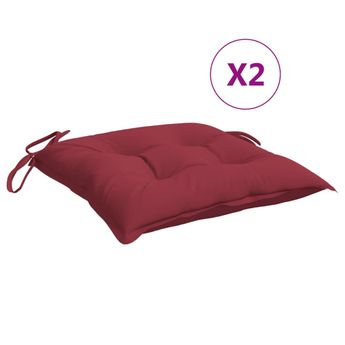 vidaXL Pallet Cushions 2pcs Wine Red 50x50x7 cm Oxford Fabric