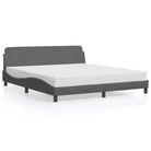 vidaXL Bed Frame "Dover" Dark Gray 59.8"x79.9" Fabric