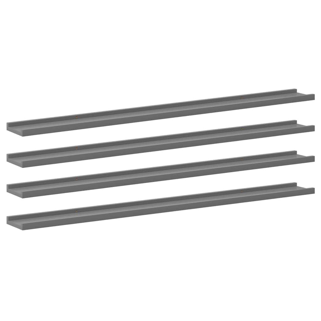 vidaXL Wall Shelves 4 pcs Gray 45.3"x3.5"x1.2"