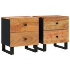 vidaXL Bedside Cabinets 2 pcs 15.7"x13"x18.1" Solid Wood Acacia