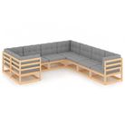 vidaXL 8 Piece Garden Lounge Set with Cushions Solid Wood Pine