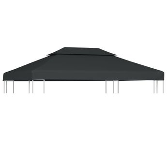 vidaXL 2-Tier Gazebo Top Cover 1 oz/ftÂ² 13.1'x9.8' Anthracite