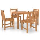vidaXL 5 Piece Garden Dining Set 31.5" x 31.5" Solid Teak Wood