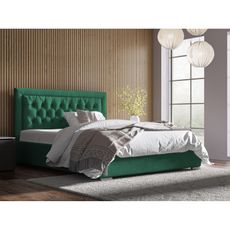Bed DECLAN 20 STANDARD 160x200 cm - silver legs Dark green