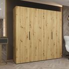 Šatní skříň 200 cm Mirabella 1 (dub artisan + černá)