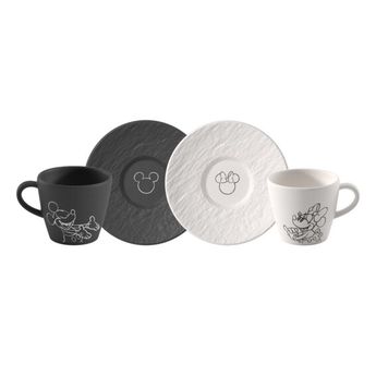 Villeroy & Boch Sada espresso šálků s podšálky Manufacture Rock – Mickey Mouse, 4 ks 10-4719-8520