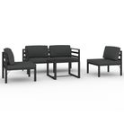 vidaXL 5 Piece Garden Lounge Set with Cushions Aluminium Anthracite