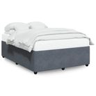 vidaXL Bed Frame without Mattress Dark Grey Queen Velvet