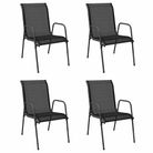vidaXL Garden Chairs 4 pcs Steel and Textilene Black