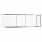 vidaXL Dog Cage with Door Gray 13.1'x6.6'x4.9' Galvanized Steel