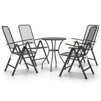 vidaXL 5 Piece Patio Dining Set Expanded Metal Mesh Anthracite