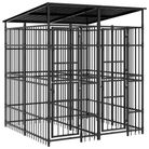 vidaXL Outdoor Dog Kennel with Roof Steel 39.7 ftÂ²