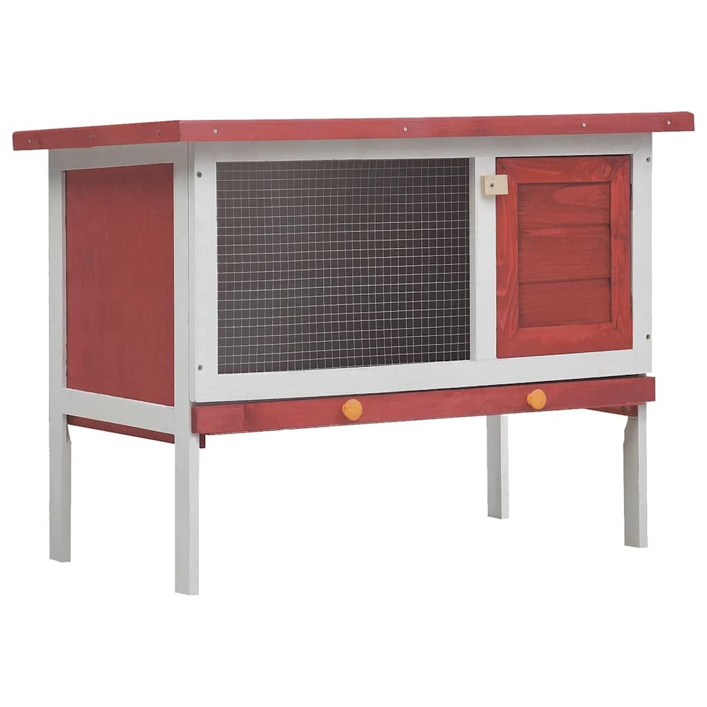 vidaXL Outdoor Rabbit Hutch 1 Layer Red Wood