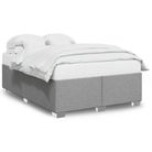 vidaXL Bed Frame without Mattress Light Grey Queen Fabric