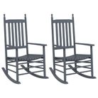 vidaXL Rocking Chairs with Curved Seats 2 pcs Gray Solid Wood Poplar