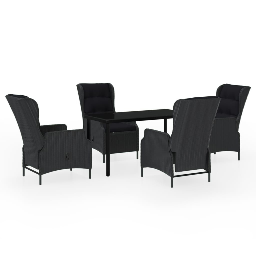 vidaXL 5 Piece Patio Dining Set Dark Gray