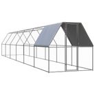 vidaXL Outdoor Chicken Cage 6.6'x39.4'x6.6' Galvanized Steel