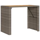vidaXL Patio Bar Table with Acacia Wood Top Gray 57.1"x31.5"x43.3" Poly Rattan