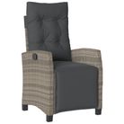 vidaXL Reclining Garden Chair with Footrest Grey Poly Rattan