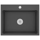 vidaXL Handmade Kitchen Sink Black Stainless Steel