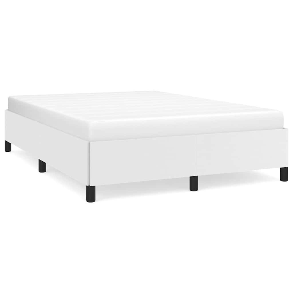 vidaXL Bed Frame without Mattress White 53.9"x74.8" Full Faux Leather