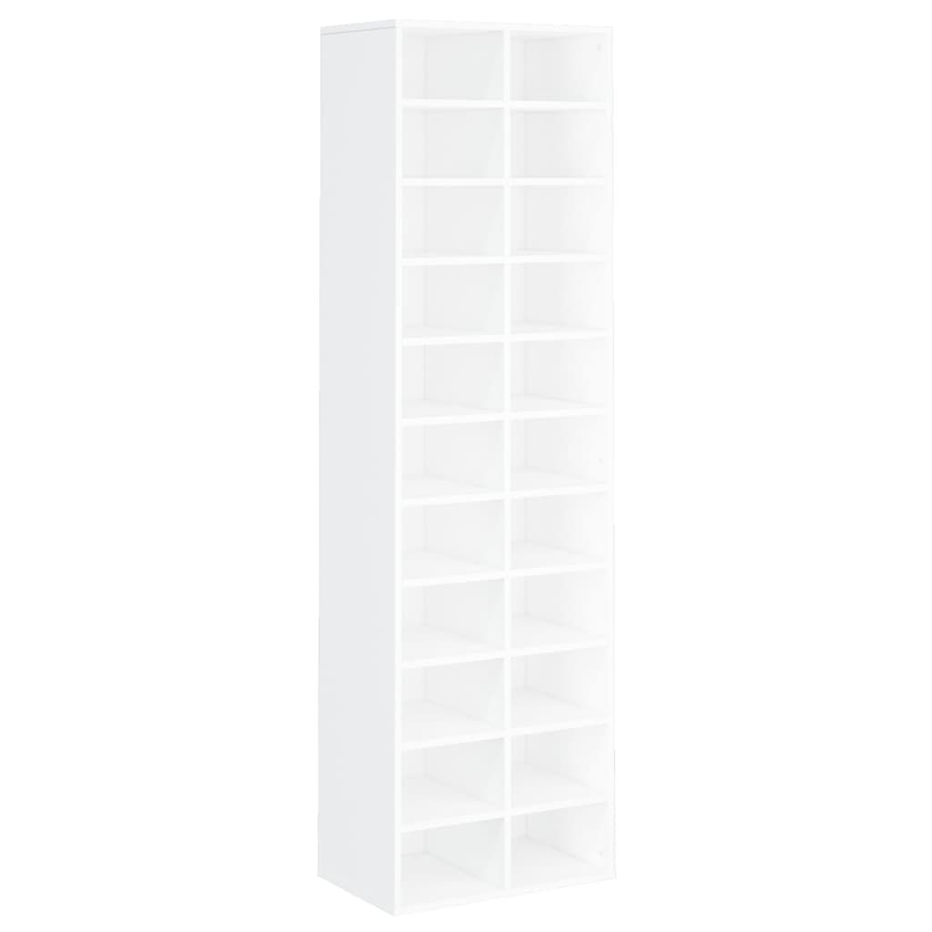 vidaXL Shoe Cabinet White 21.3x13.4x72.0" Engineered Wood