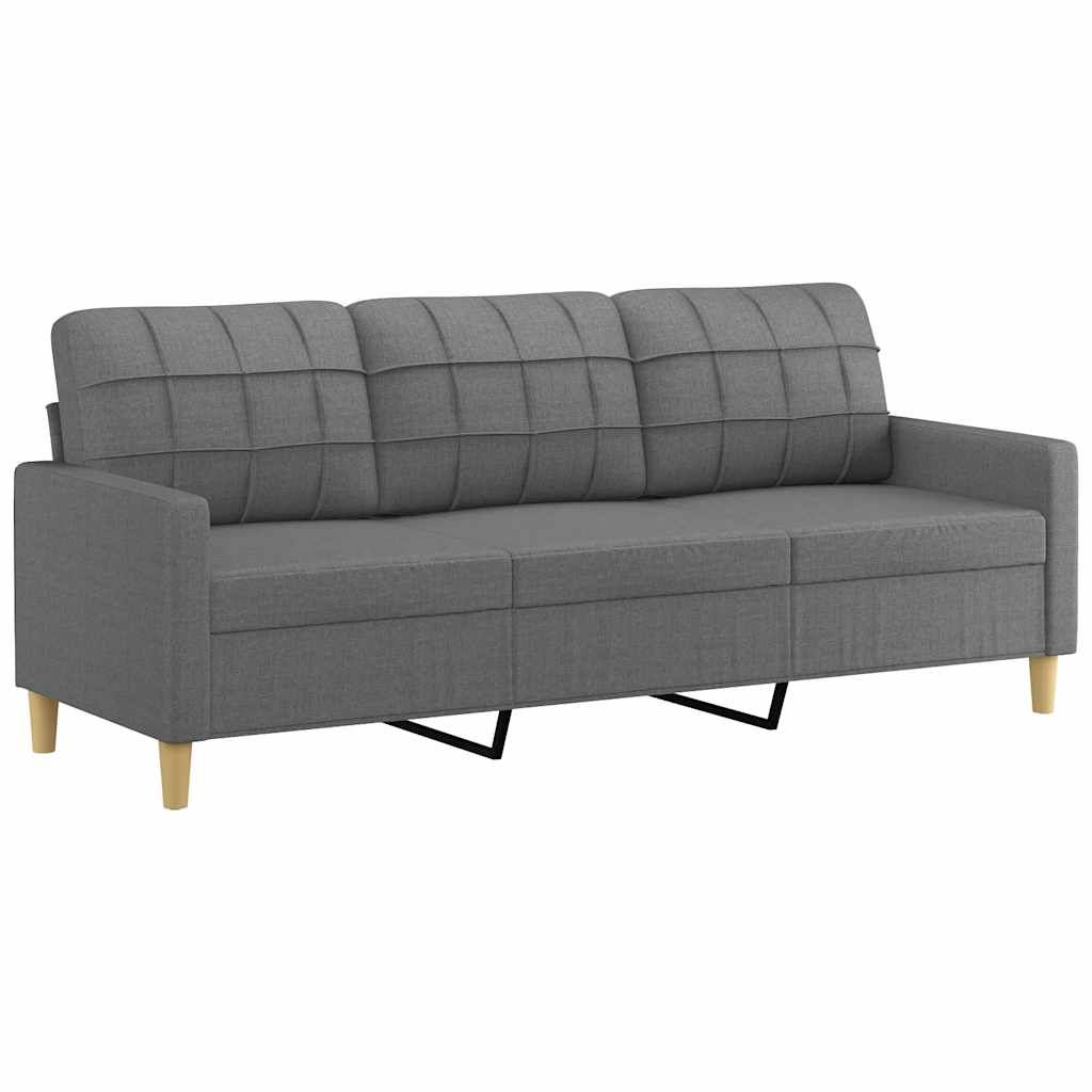 vidaXL 3-Seater Sofa Dark Gray 70.9" Fabric