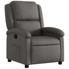 vidaXL Recliner Chair Gray Real Leather