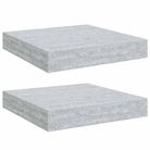 vidaXL Floating Wall Shelves 2 pcs Concrete Gray 9.1"x9.3"x1.5" MDF