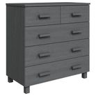 vidaXL Sideboard HAMAR Dark Gray 31.1"x15.7"x31.5" Solid Wood Pine