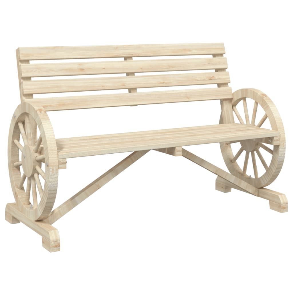 vidaXL Patio Bench 2-Seater Solid Wood Fir